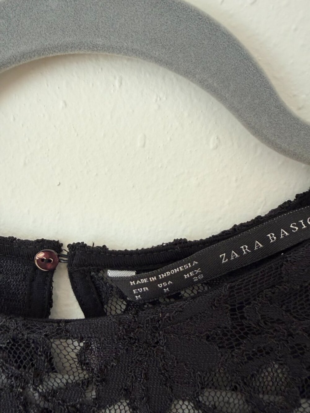 Zara Basics Black Lace Long-Sleeve dress Medium - Picture 8 of 8